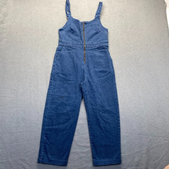 Loup Claudia Zip Front Cropped Jumpsuit-,Size Large,Womens,Pockets,Stretch - Picture 1 of 12